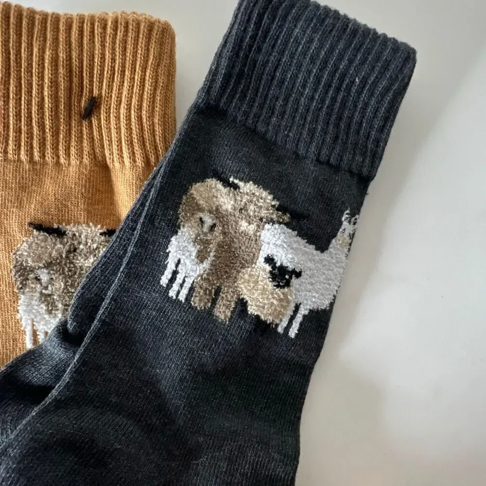 Urban Outfitters Hansel From Basel Fluffy Friends Crew Sock 3 Pair - Picture 3 of 5